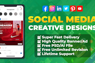 design social media posters, product banners, or ads