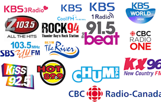 play your music on popular radio canada and south korea
