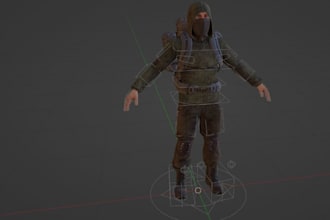 model 3d character,3d rigging and texturing,ue5 model, uv mapping,3d topology