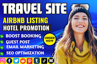 do travel site promotion airbnb listing vrbo real hotel promotion boost booking