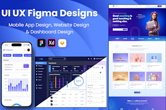 do mobile app ui ux, web app ui ux design, dashboard ui design in figma