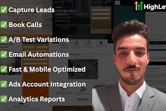 build high converting go high level funnels for leads, calls, webinars, bookings