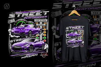 draw car vector illustration for your dream t shirt design
