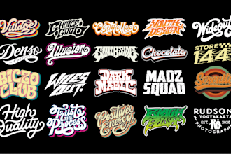 design custom typography logo or tshirt design