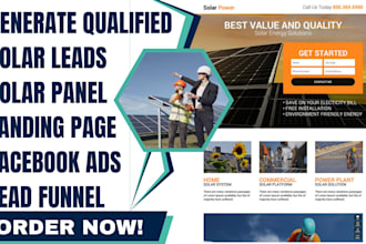 generate qualified solar leads solar panel landing page facebook ads lead funnel