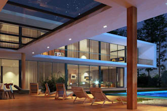 do 3d house, lighting with lux calculation in dialux evo and relux