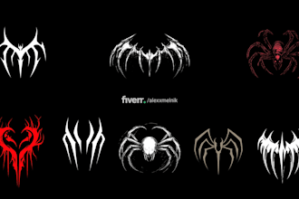 design gothic logo, goth, emo, punk