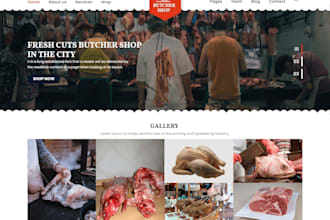 design butcher shopify store seafood store restaurant website food meat store