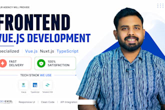 provide frontend vue js development