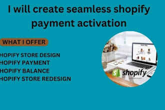 create seamless shopify payment activation