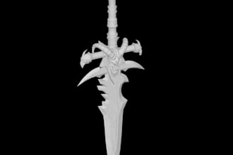 sculpt printable 3d sword model, 3d armor, 3d helmet, 3d weapon, mask, cosplay