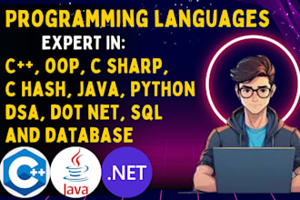code cpp, oop, c sharp, c hash, java, python, dsa, dot net, sql and database