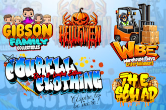 create graffiti text typography, t shirts, and logo design