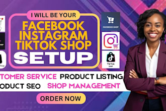 be your UK USA canada australia  facebook tiktok twitter instagram shop setup