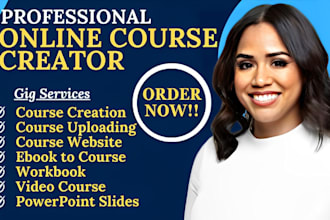 create online course content creation, online course, course creation,powerpoint
