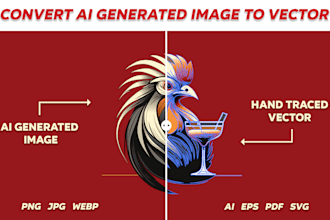 convert ai generated image or logo to manual vector tracing service