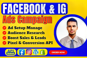 do facebook ads campaign and ig ads ,fb advertising, leads and sales, meta ads