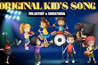write, sing custom kid song, nursery rhyme lullabies fun kid jingle, theme song