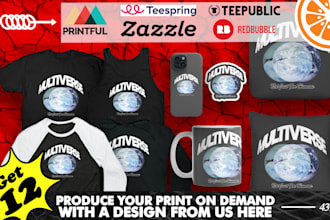 create pod designs for printful, teepublic and redbubble
