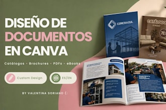 design PDF, catalog, brochure or workbook in canva