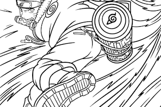 draw a coloring anime page