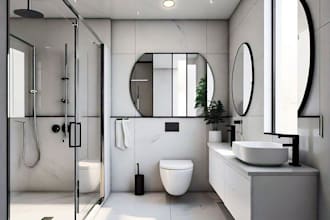 do bedroom, bathroom interior design 3d and realistic render