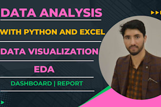 do data analysis, visualization, report and dashboard with python, excel,powerbi