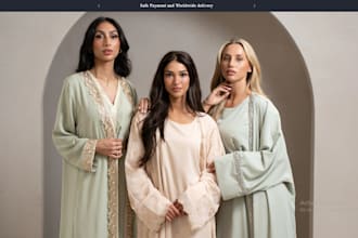 build arabia wear website, hijab jalabia shopify store thobe, djellaba ecommerce