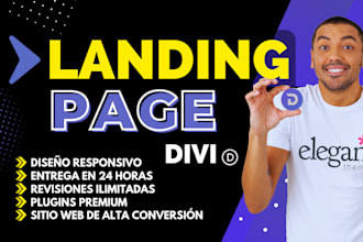 diseñaré una landing page profesional con divi en wordpress para tu empresa
