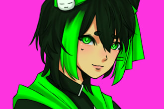 draw anime portrait, avatar, dnd, oc, game, fanart