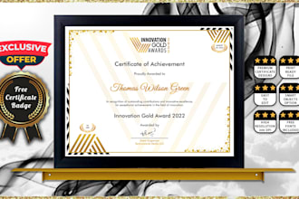 design custom certificate, diploma or award certificate design