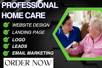 design home care senior care elderly care website home care logo home care leads