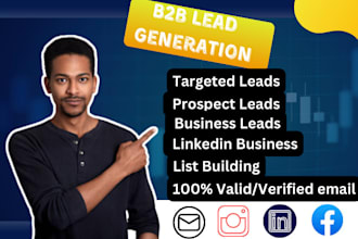 setup b2b business linkedin lead generation, list building, prospect email list