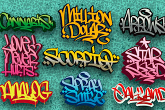 make graffiti design tagging style for your logo in 24 hours