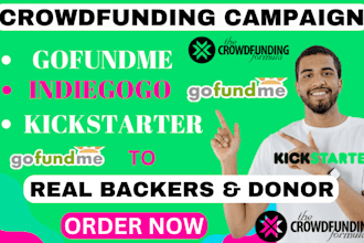 crowdfunding promotion for kickstarter gofundme indiegogo fundraising campaign