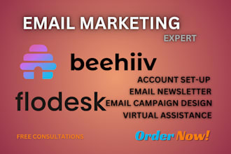 setup email marketing campaigns, newsletter with beehiiv and flodesk