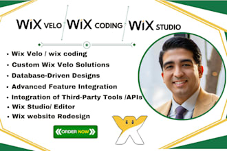 redesign wix studio website velo code custom features api integration database