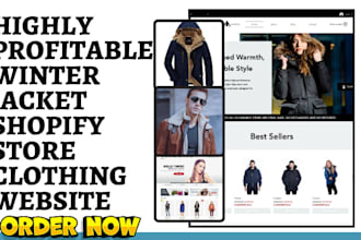 design winter jacket shopify fashion apparel store  winter coat clothing website