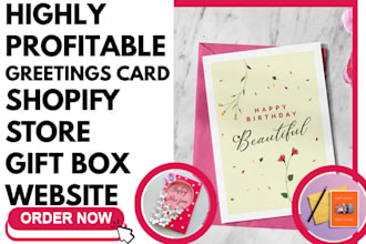 build greeting card shopify store gift box gift card store greeting card website