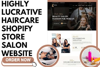 design haircare shopify store hair salon hair extension store hair care website