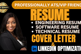 craft a engineering resume, software engineer, tech, IT resume and cover letter