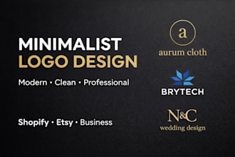 design a modern minimalist logo for your shopify or etsy store