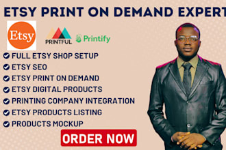 setup etsy shopify print on demand, printiful and printify pod, etsy SEO