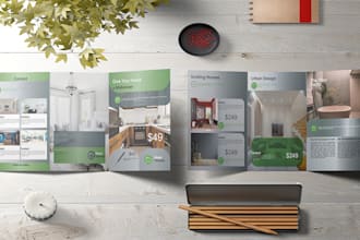 do a professional bifold or trifold and corporate brochure