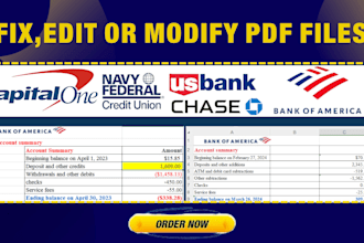 do bank statements pdf to excel for accounts