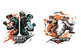 create fighter gaming mascot martial art logo