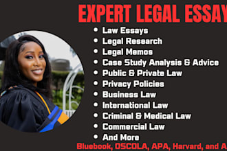 assist with legal research, business law, memo, and law essays