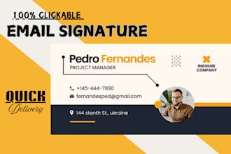 design clickable html email signature animated email signature