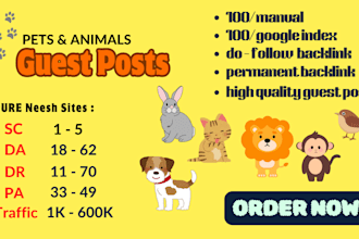 submit guest posts on pure pets and animals niche sites