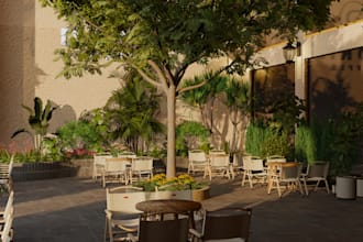 coffee shop design 3d